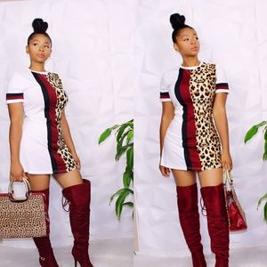 Animal Print T Shirt Dress